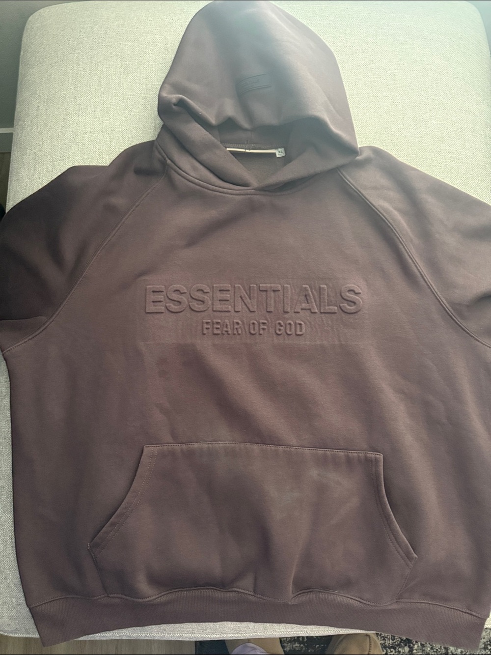 Fear of God Essentials Embossed Brown Hoodie